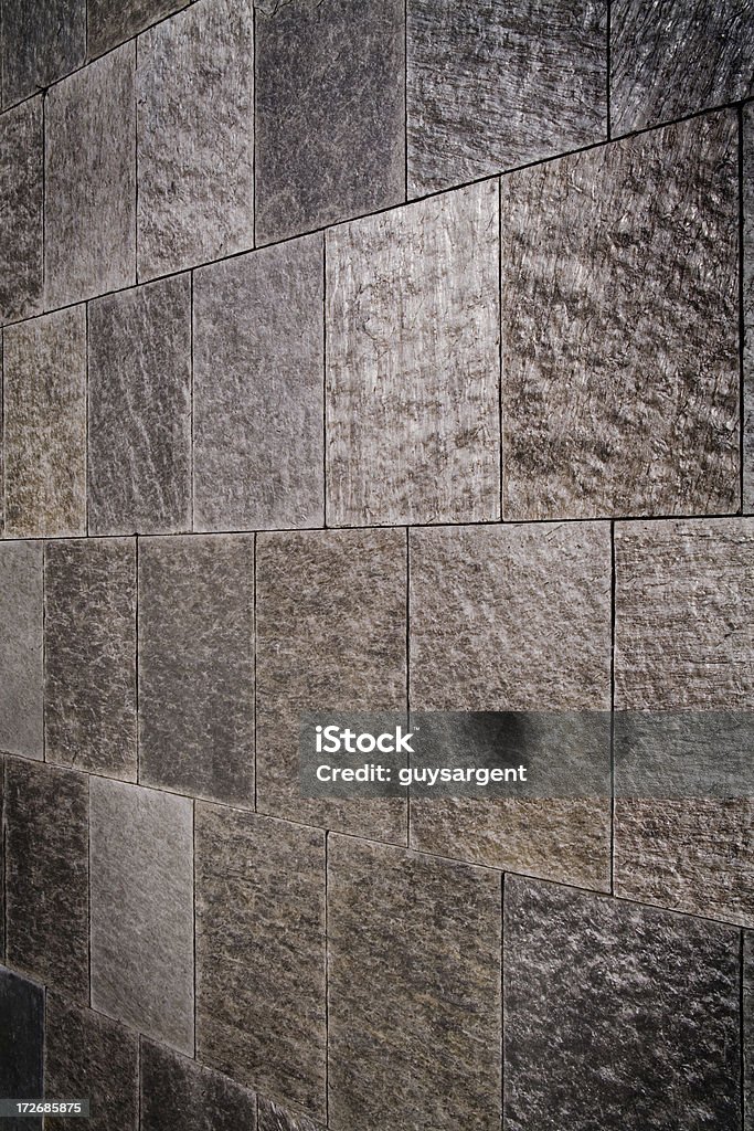 Slate Wall Background Detail of a wall made of slate tiles. Architectural Feature Stock Photo