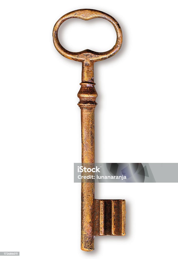 Vecchia chiave d'oro. - Foto stock royalty-free di Antico - Vecchio stile