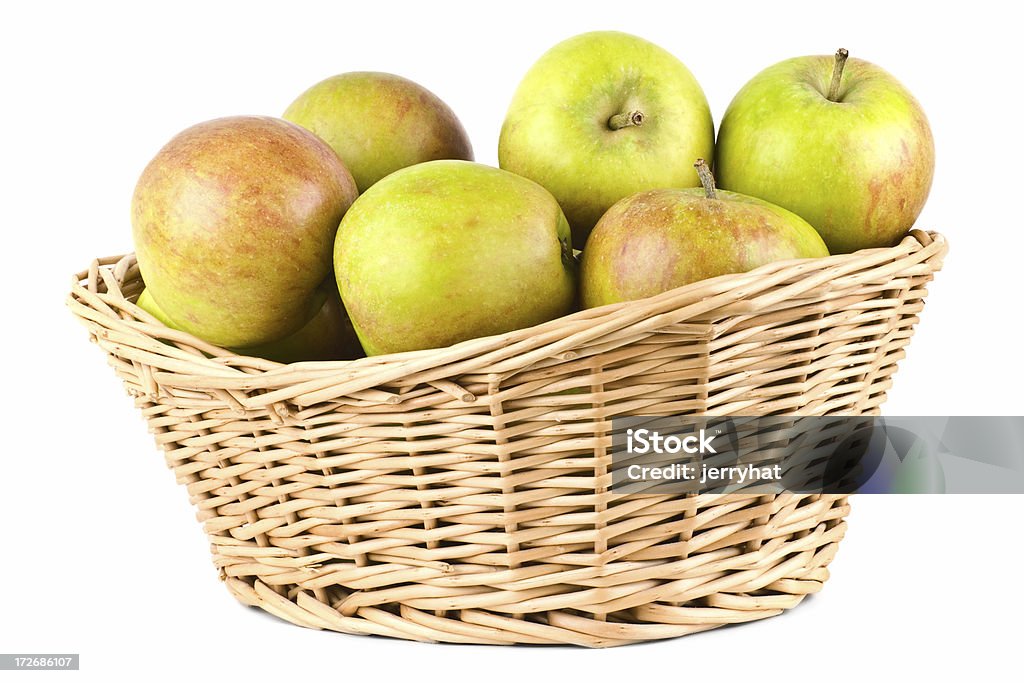 English Cox Basket A wicker basket full of English Cox apples. Apple - Fruit Stock Photo