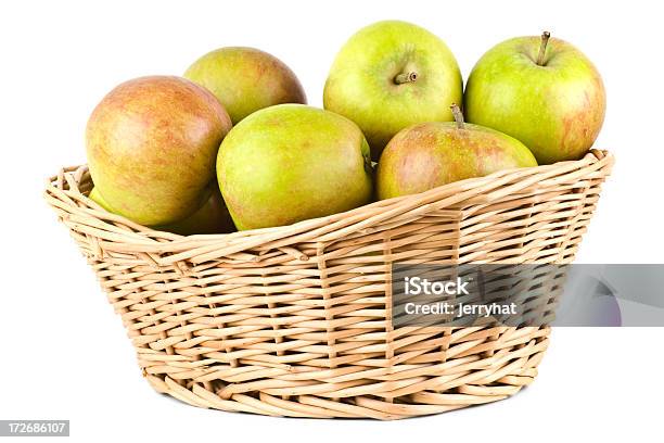 English Cox Basket Stock Photo - Download Image Now - Apple - Fruit, Basket, Cut Out