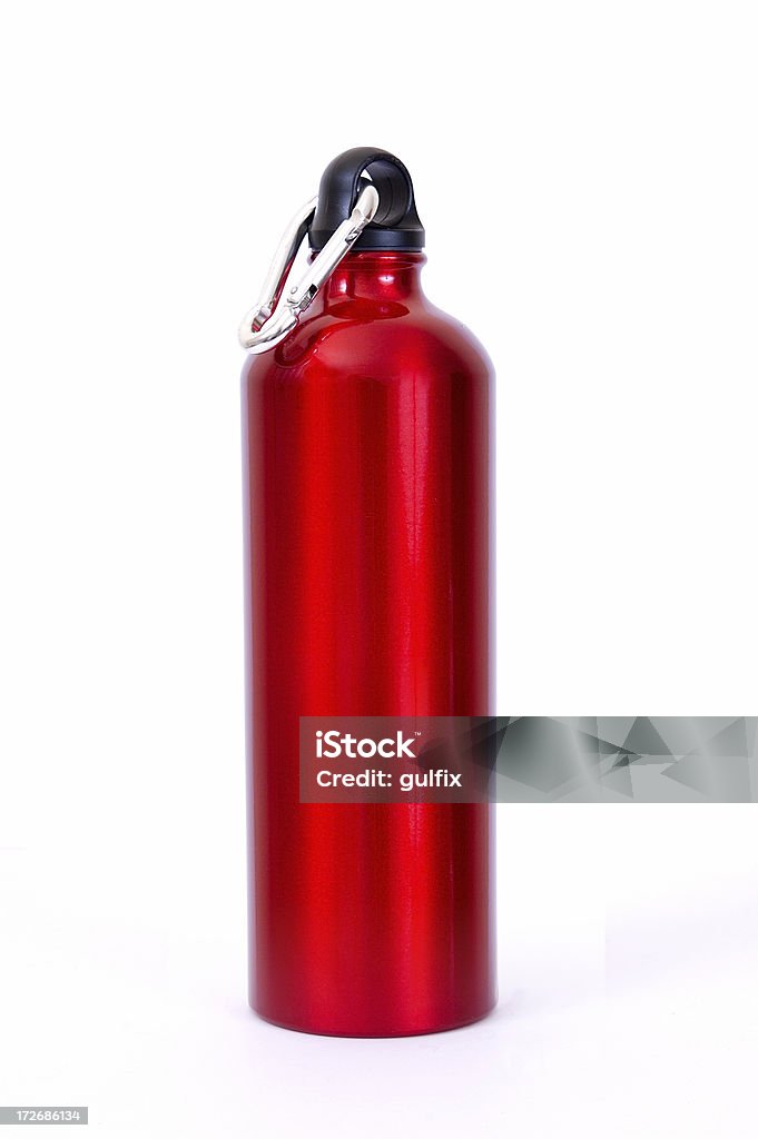Pełna długość czerwony waterbottle - Zbiór zdjęć royalty-free (Woda butelkowana)