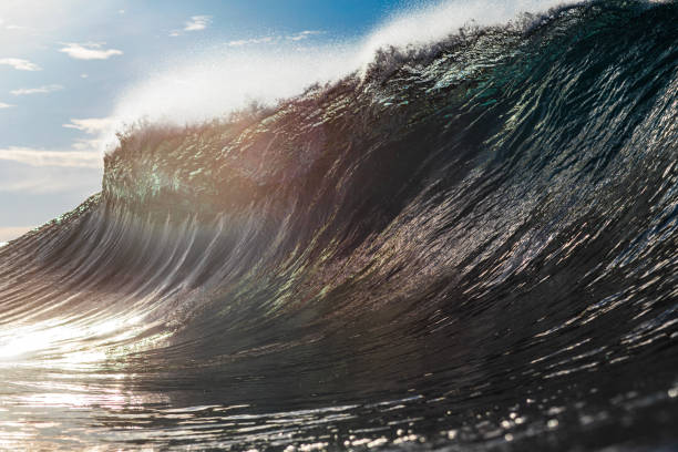 istock Backlit ocean wave forming in bright golden morning light 1726867007