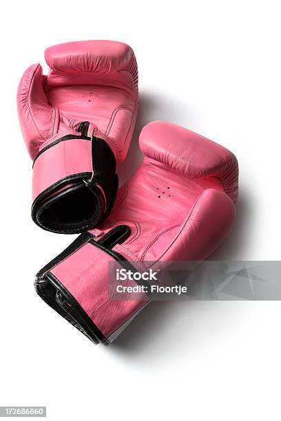 Sport Pink Boxing Gloves Stock Photo - Download Image Now - Boxing Glove, Pink Color, Cut Out