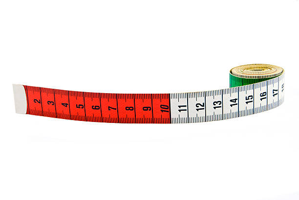 rolled measuring tape stock photo