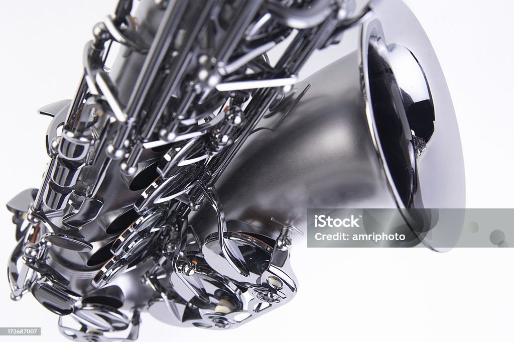 Detalhe de um lindo Saxofone - Foto de stock de Arte, Cultura e Espetáculo royalty-free