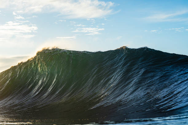 istock Backlit ocean wave forming in bright golden morning light 1726877394
