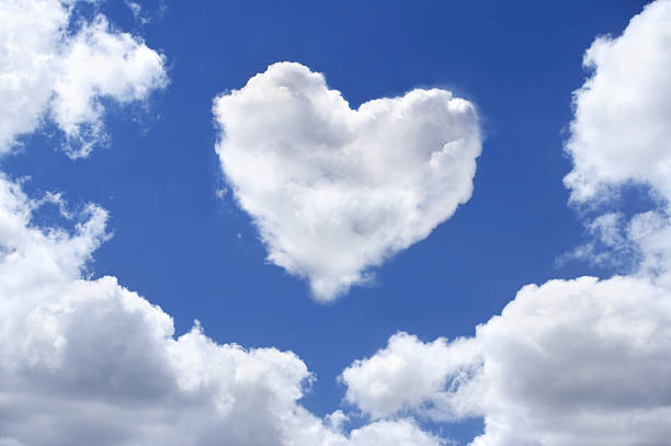 Heart shaped cloud stock photo