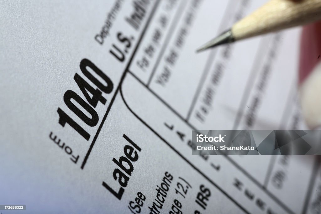 税務申告 1040 - 納税報告用紙のロイヤリティフリーストックフォト