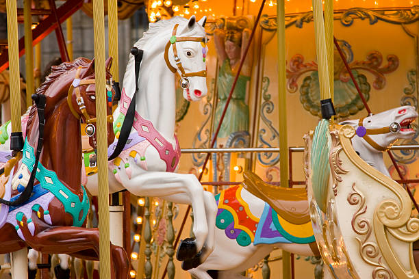 Carosel Horses on Merry-Go-Round in Paris, France
