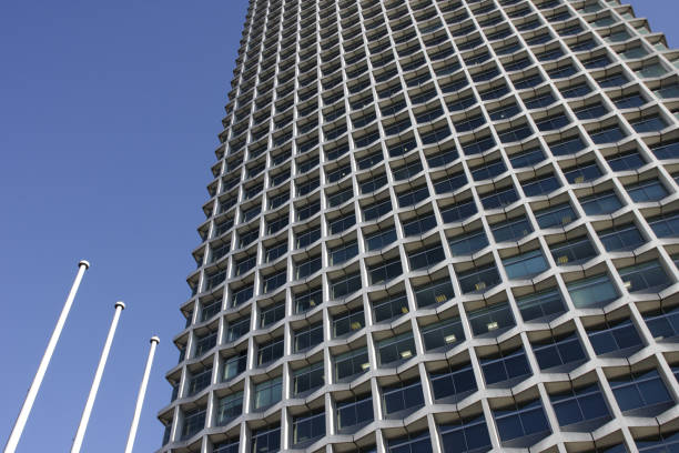 istock Skyscraper London's centre point and three flagpoles 172688465