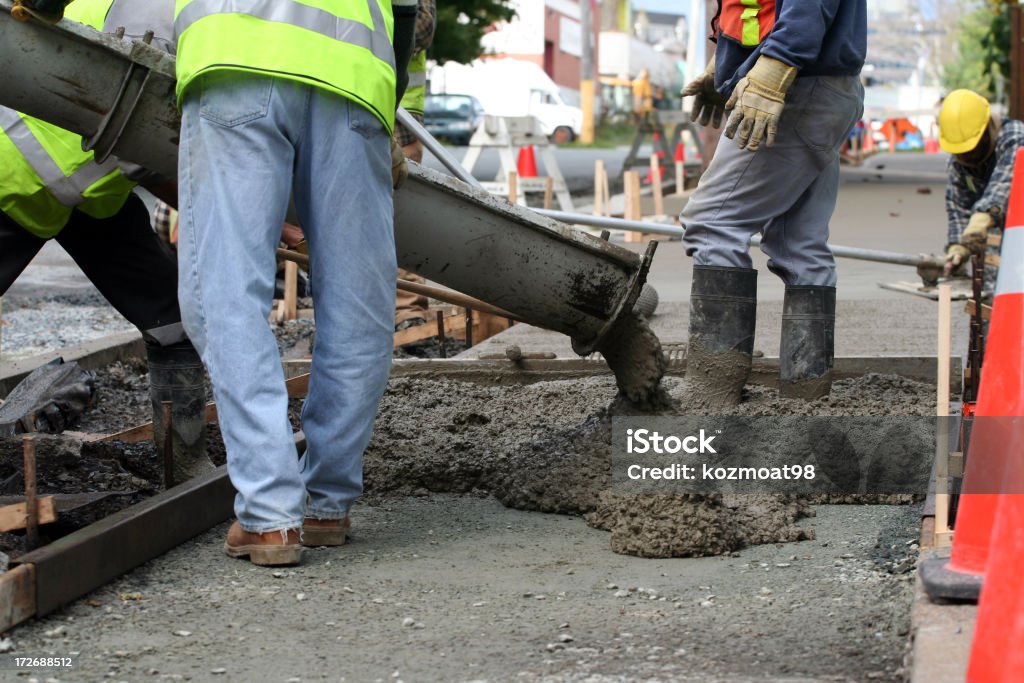 Construcción en la acera - Foto de stock de Acera libre de derechos