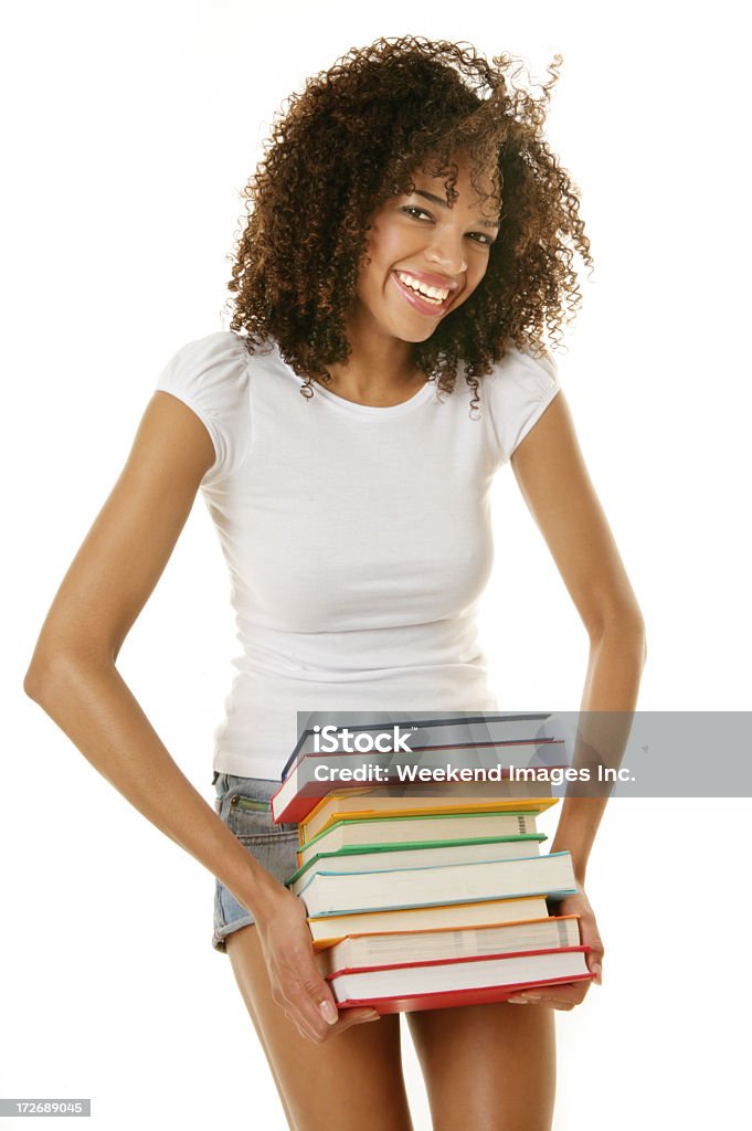 Ragazza con i libri scolastici - Foto stock royalty-free di Adolescente