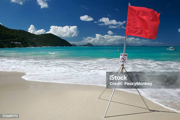 Red Flag Beach Stock Photo - Download Image Now - Accidents and Disasters, Alertness, Beach