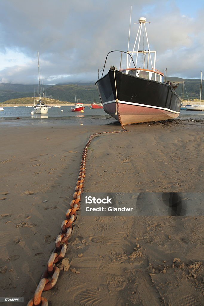 Boote vor Anker, bei Ebbe - Lizenzfrei Alter Hafen Stock-Foto