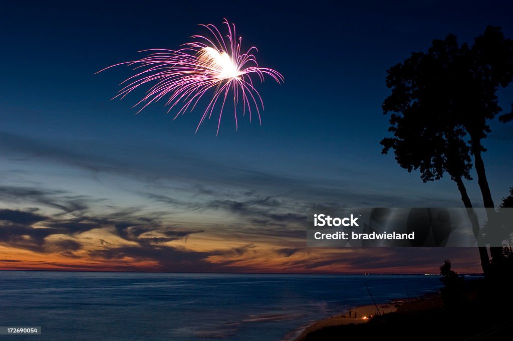 Feuerwerk am Strand - Lizenzfrei Strand Stock-Foto