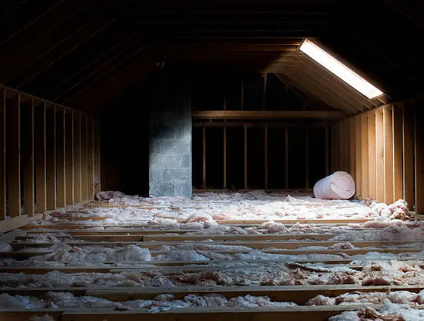 attic with dramatic lighting