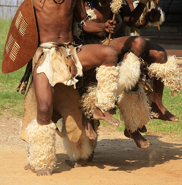 zulu guerreiros batalha dança - zulu african descent africa dancing imagens e fotografias de stock
