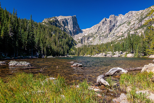 Maroon Bells With Autumn Aspen Trees and Maroon Lake in the Rocky Mountains near Aspen Colorado