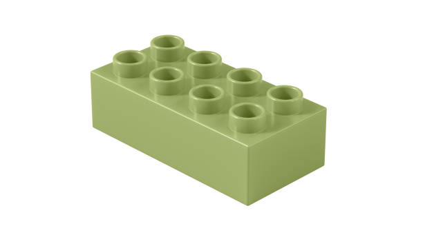 istock Leaf Green Plastic Toy Block Isolated on a White Background. 1726911870