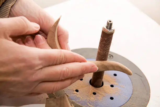 Power sanding with a spindle sander