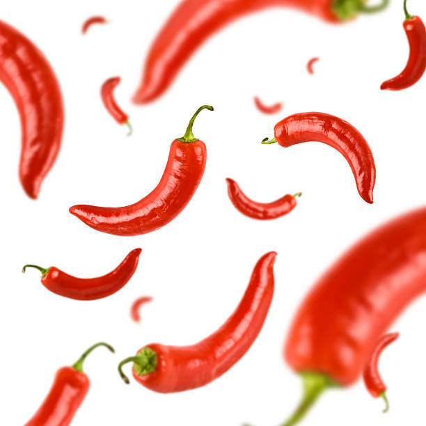 Chili Pepper Explosion stock photo