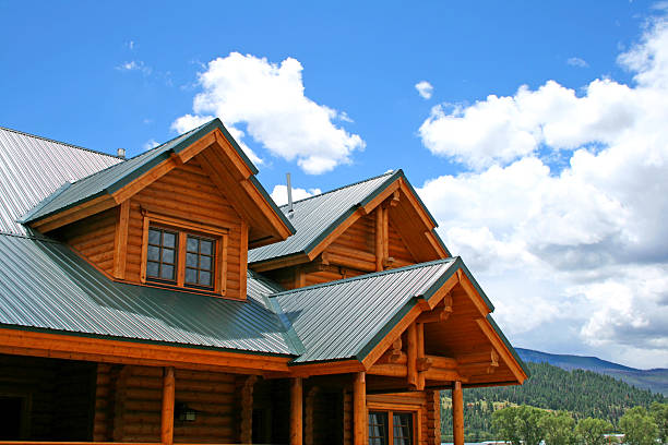 Luxury Cabin in the Mountains stock photo