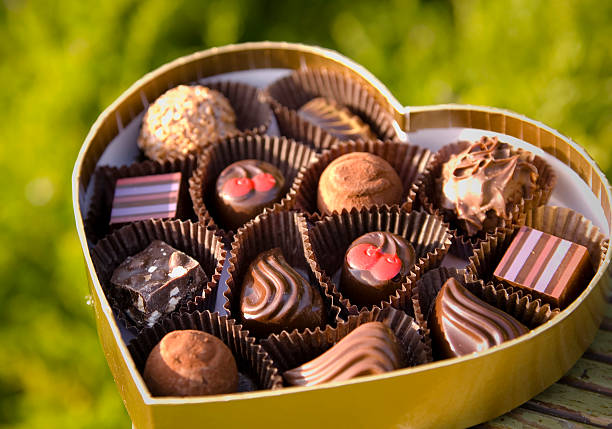 istock Belgian Chocolate Valentine's Day Holiday Candy Truffles, Heart Gift Box 172691828