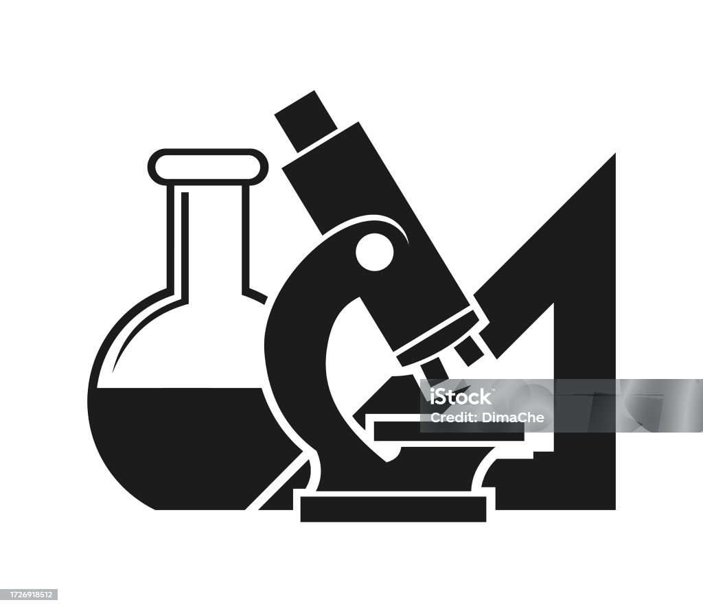 Science Triangular Test Tube Laboratory Flask Or Test Tube Microscope And Geometric Triangular Ruler ...