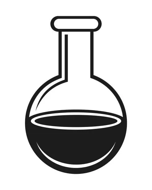 Vector illustration of Laboratory Flask, Laboratory Beaker, Test Tube - cut out silhouette vector icon