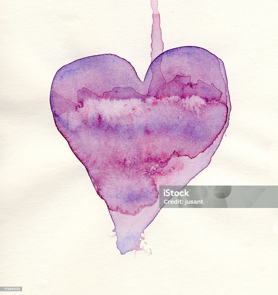 Aquarela coração - Foto de stock de Símbolo do Coração royalty-free