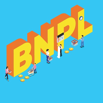 Buy now pay later BNPL online shopping  3d vector illustration concept for banner, website, illustration, landing page, flyer, etc