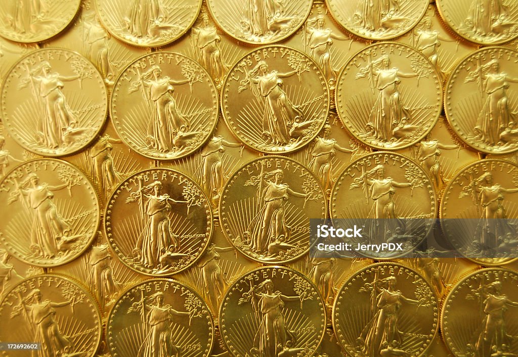 Fondo de monedas de oro - Foto de stock de Moneda libre de derechos