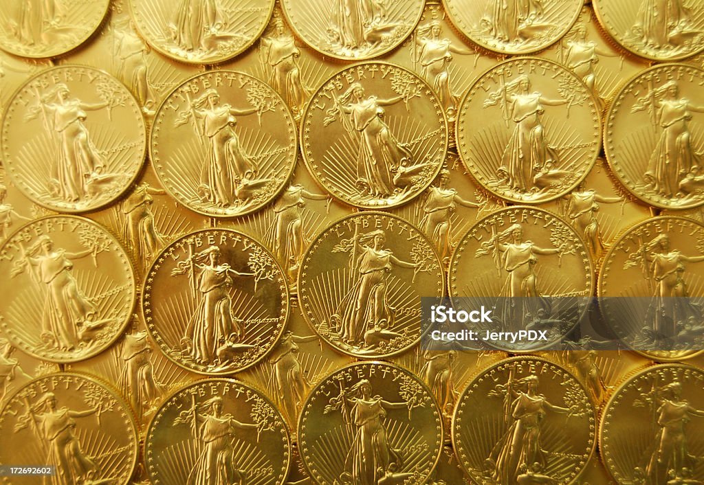 Fundo de moedas de ouro - Royalty-free Moeda Foto de stock