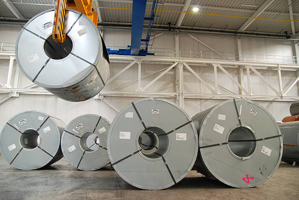 istock Crane with rolls of sheet steel 172693738