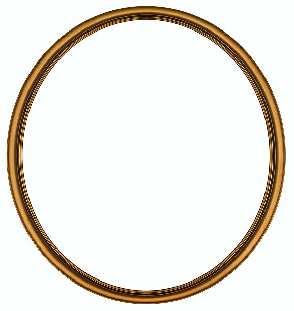 Antique Gold Round Picture Frame. Isolated with Clipping Path  ellipse photos stock pictures, royalty-free photos & images