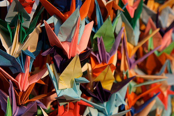 Kyoto origami birds stock photo