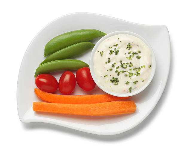 Healthy Snack A healthy snack of vegetables and dip. ranch dressing stock pictures, royalty-free photos & images