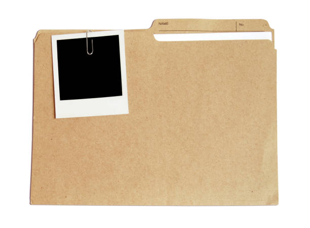 folder with document and picture - akte envelop stockfoto's en -beelden