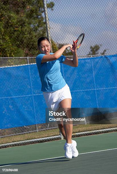 Tennis Forehand Vincitore - Fotografie stock e altre immagini di Tennista - Tennista, Adolescente, Giovane adulto