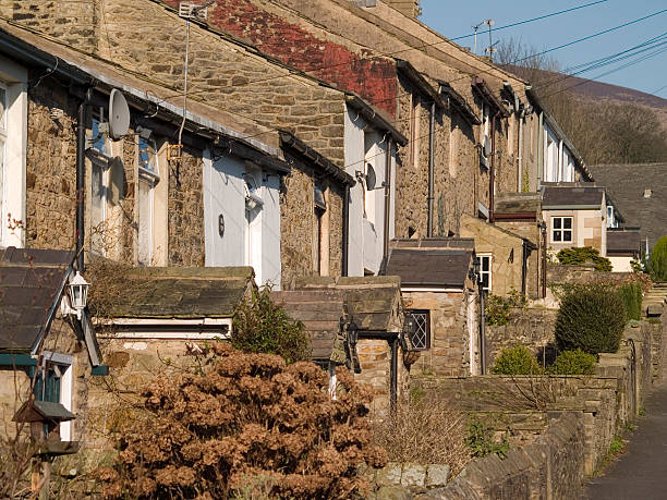 salto pedra cottages - pendle imagens e fotografias de stock