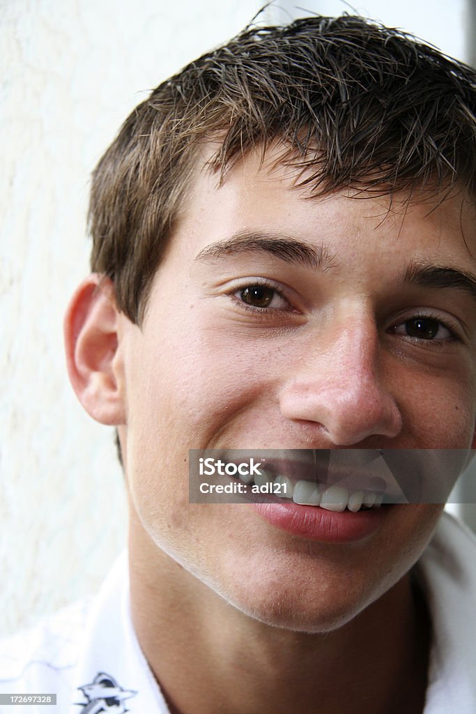 impressionable youth portrait of adolescent young man 14-15 Years Stock Photo