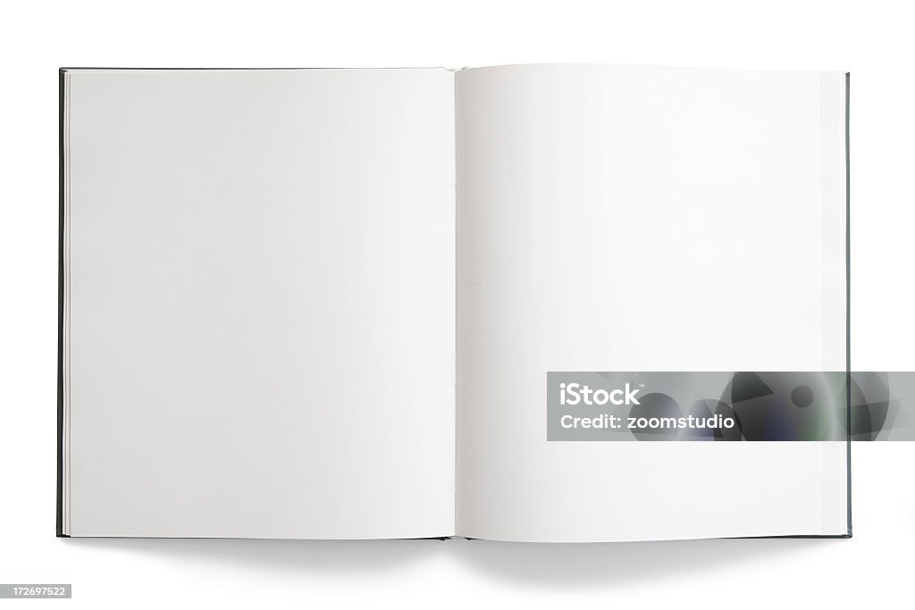 Livro aberto com páginas em branco em Branco sobre fundo branco - Royalty-free Vazio Foto de stock