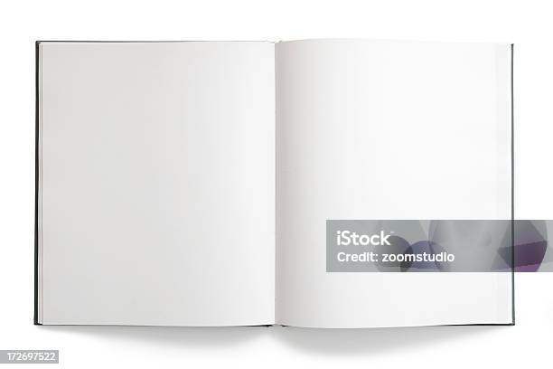 Livro Aberto Com Páginas Em Branco Em Branco Sobre Fundo Branco - Fotografias de stock e mais imagens de Vazio