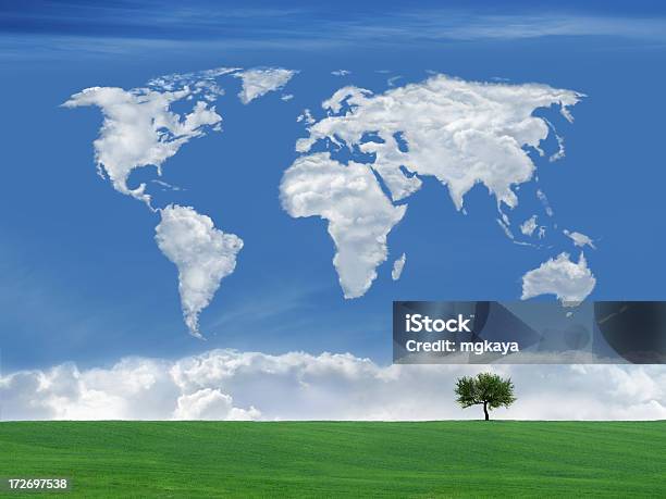 Świat Chmury 3 - zdjęcia stockowe i więcej obrazów Mapa świata - Mapa świata, Chmura, Krajobraz z chmurami