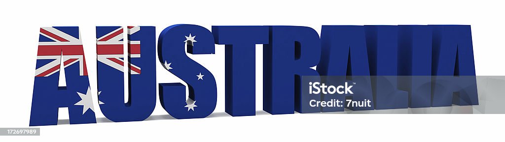 3 D Australien mit Flagge - Lizenzfrei Australische Flagge Stock-Foto