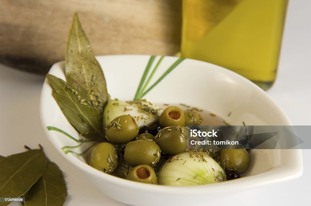 Eingelegte Oliven - Lizenzfrei Blatt - Pflanzenbestandteile Stock-Foto