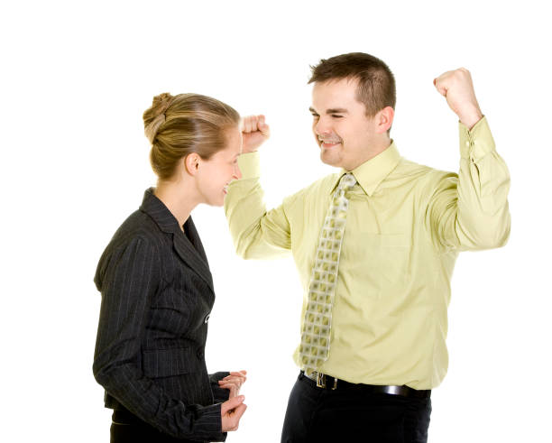 istock Happy business couple isolated on white 172698043