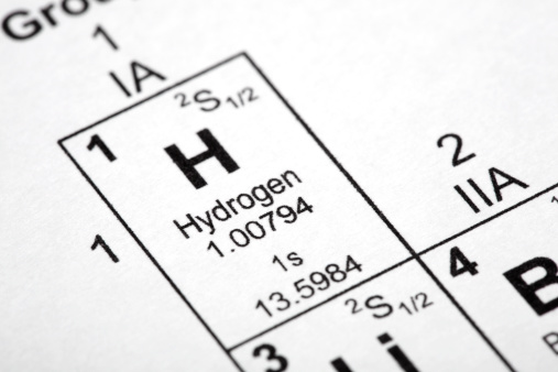Periodic table detail of hydrogen. Taken from public domain periodic table from nist.gov