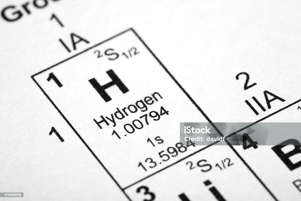 Hydrogen Element Periodic table detail of hydrogen. Taken from public domain periodic table from nist.gov Hydrogen Stock Photo
