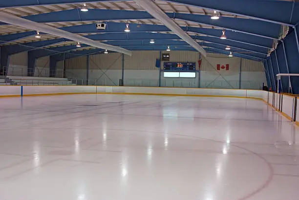 The ice at a local rink after a being cleaned and flooded. Similar Images.